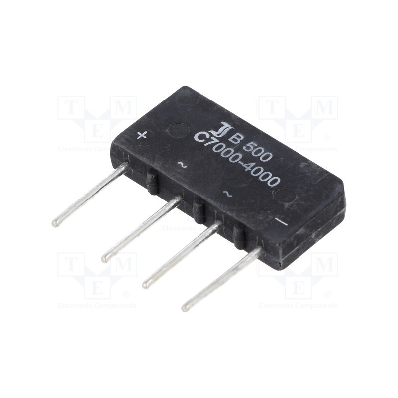 1 pcs x DIOTEC SEMICONDUCTOR - B500C7000A - Bridge rectifier: single-phase, Urmax: 1kV, If: 7A, Ifsm: 150A, flat