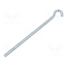 10 pcs x DROMET - HZ.6170 - Hook, angular, steel, zinc, Thread len: 146mm, Overall len: 170mm
