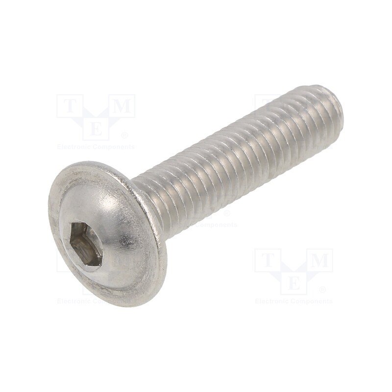 10 pcs x KRAFTBERG - K8X35/ISO7380-2-A2 - Screw, with flange, M8x35, Head: button, hex key, HEX 5mm