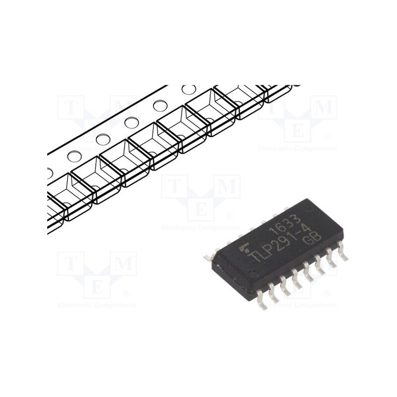 1 pcs x TOSHIBA - TLP291-4(GB.E(T - Optocoupler, SMD, Ch: 4, OUT: transistor, 2.5kV, SOP16