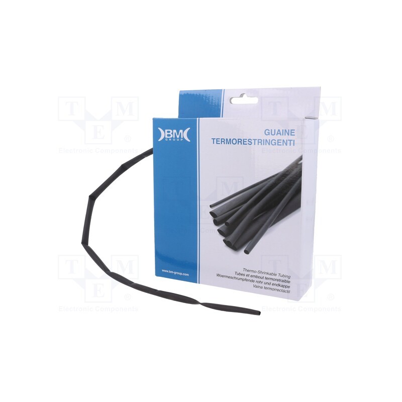 1 rol x BM GROUP - GBS064MNE - Heat shrink sleeve, glueless, 2: 1, 6.4mm, L: 9m, polyolefine