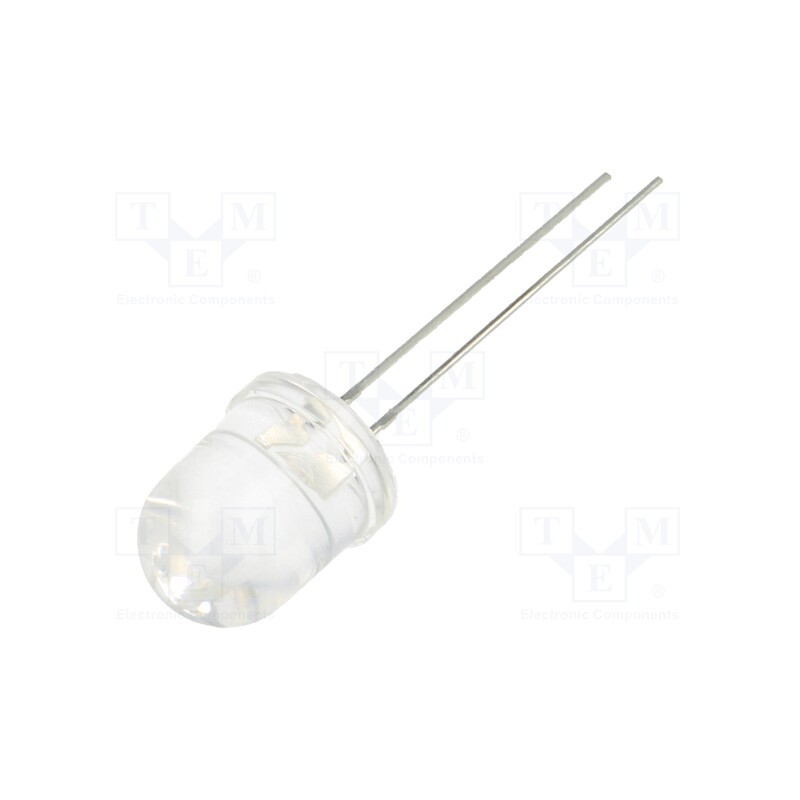 1 pcs x LUCKYLIGHT - LL-803WC2C-W2-2B - LED, 8mm, white cold, 4000÷5000mcd, 15°, Front: convex, 3÷4V