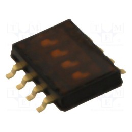 1 pcs x OMRON OCB - A6H-4102 - Switch: DIP-SWITCH, Poles number: 4, ON-OFF, 0.025A/24VDC, Pos: 2