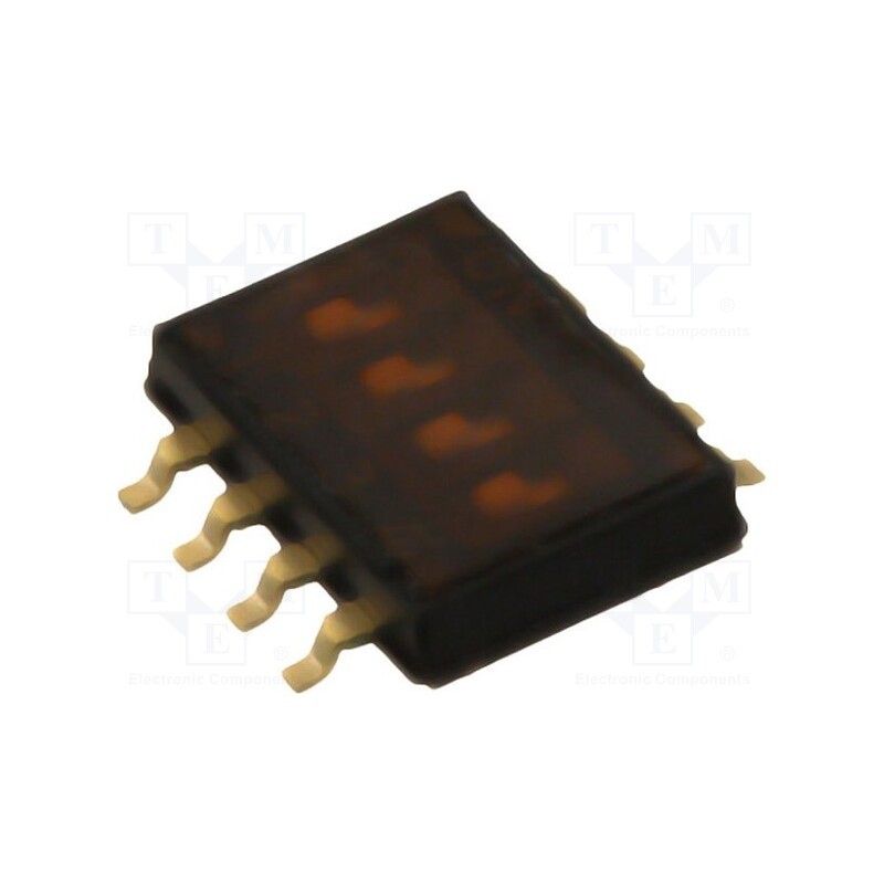 1 pcs x OMRON OCB - A6H-4102 - Switch: DIP-SWITCH, Poles number: 4, ON-OFF, 0.025A/24VDC, Pos: 2