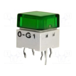 1 pcs x OMRON OCB - B3W-9000-G1G - Switch: keypad, Pos: 2, SPST-NO, 0.05A/24VDC, green, LED, green, THT