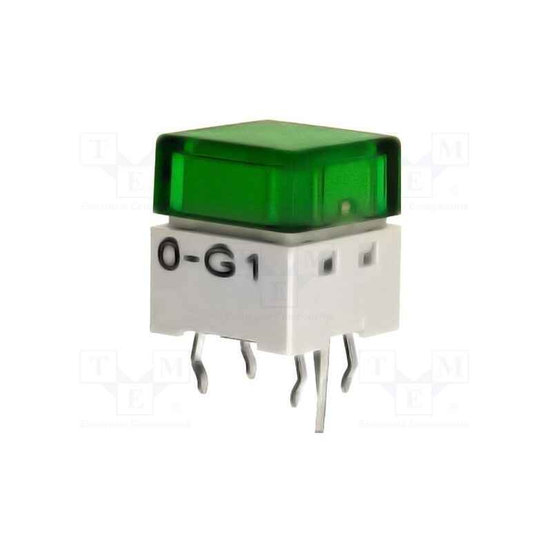 1 pcs x OMRON OCB - B3W-9000-G1G - Switch: keypad, Pos: 2, SPST-NO, 0.05A/24VDC, green, LED, green, THT