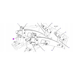Cat excavator arm mounting pin lad 3309673