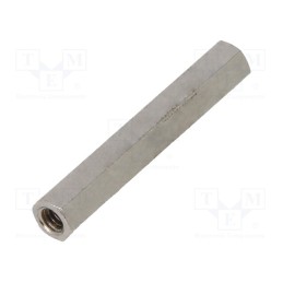 10 pcs x DREMEC - 1112X25 - Screwed spacer sleeve, 25mm, Int.thread: M2,5, hexagonal, brass