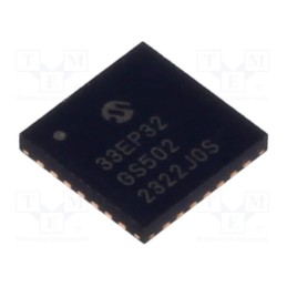 1 pcs x MICROCHIP TECHNOLOGY - DSPIC33EP32GS502-I/MM - IC: dsPIC microcontroller, 32kB, 4kBSRAM, QFN-S28, DSPIC, 0.65mm