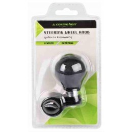 Universal black leather steering wheel knob