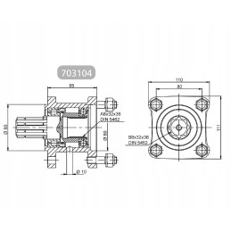 ISO pump distance l 85mm