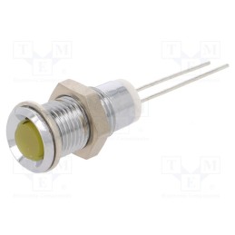 1 pcs x MENTOR - M.5030Y - Indicator: LED, prominent, yellow, Ø8mm, for PCB, brass, ØLED: 5mm