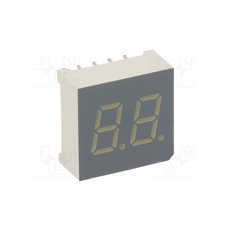 1 pcs x KINGBRIGHT ELECTRONIC - DA03-12GWA - Display: LED, 7-segment, 7.6mm, 0.3', No.char: 2, green, 1.4÷4.4mcd