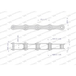 Roller chain L208A 32pz, use Claas 678