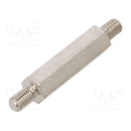 10 pcs x DREMEC - 418X30 - Screwed spacer sleeve, 30mm, Ext.thread: M5, hexagonal, brass