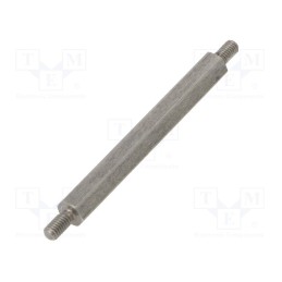 10 pcs x DREMEC - 446X60 - Screwed spacer sleeve, 60mm, Ext.thread: M4, hexagonal