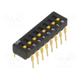 1 pcs x OMRON OCB - A6D-8100 - Switch: DIP-SWITCH, Poles number: 8, ON-OFF, 0.03A/30VDC, Pos: 2