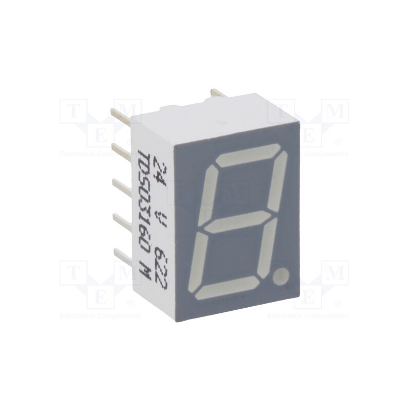 1 pcs x VISHAY - TDSO3160 - Display: LED, 7-segment, 10mm, 0.39', No.char: 1, orange-red, 2÷3V