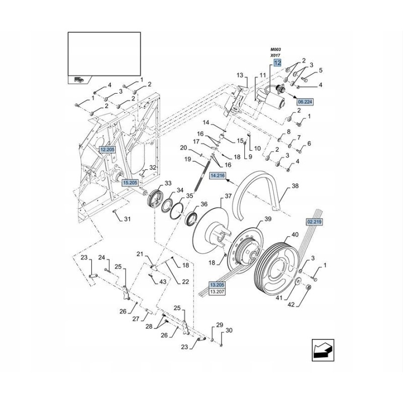 Electric motor for drum rotation New Holland CS CS