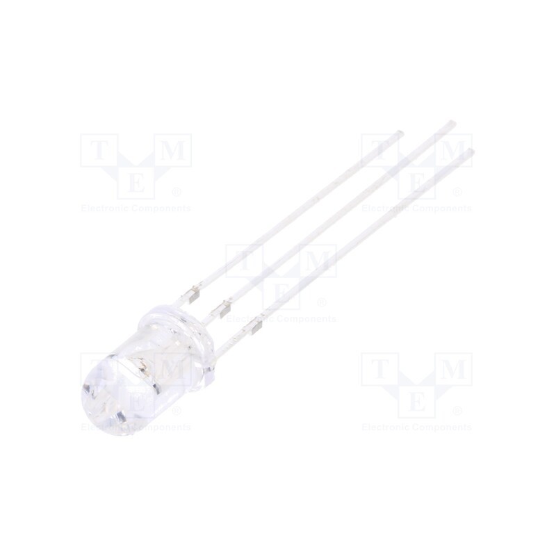 1 pcs x OPTOSUPPLY - OSRBMC5B31A-5V - LED, 5mm, red/blue, 30°, Front: convex, 5V, No.of term: 3, -30÷85°C
