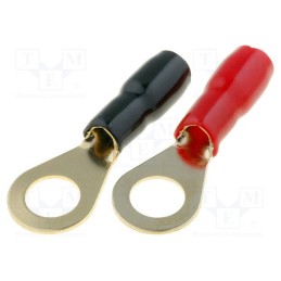 1 set x 4CARMEDIA - TERMINAL-RING-12G - Terminal: ring, M8, 4mm2, gold-plated, insulated, red and black