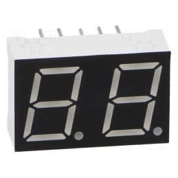 1 pcs x OPTO Plus LED - OPD-D3910LB-BW - Display: LED, 7-segment, 10mm, 0.39', No.char: 2, blue, 60mcd, anode