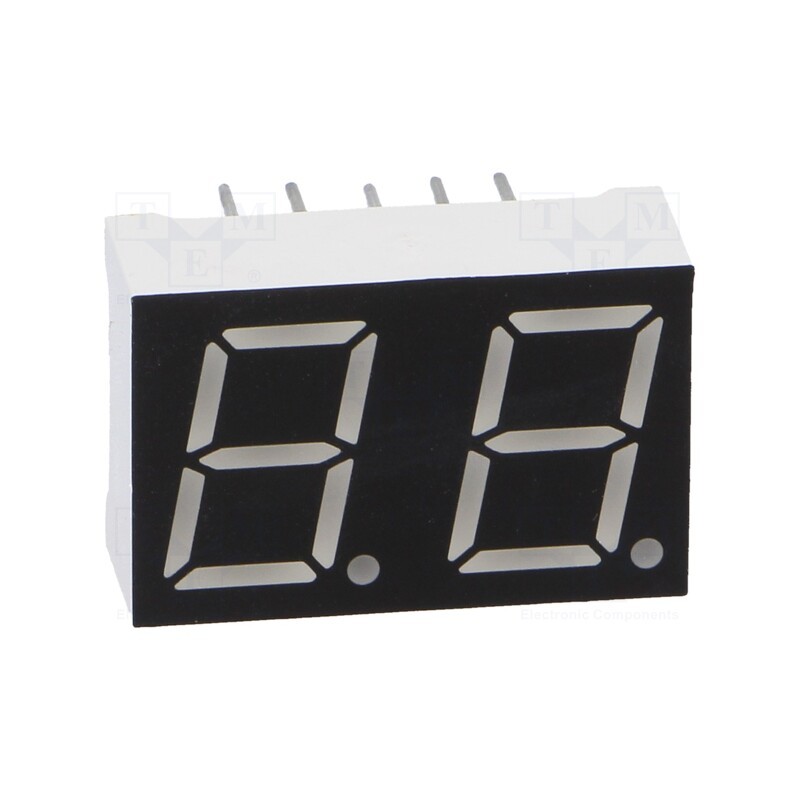 1 pcs x OPTO Plus LED - OPD-D3910LB-BW - Display: LED, 7-segment, 10mm, 0.39', No.char: 2, blue, 60mcd, anode