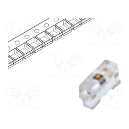 1 pcs x BROADCOM (AVAGO) - HSME-C230 - LED, SMD, 0402, green, 28.5mcd, 1x0.55x0.3mm, 140°, 1.6÷2.4V, 20mA