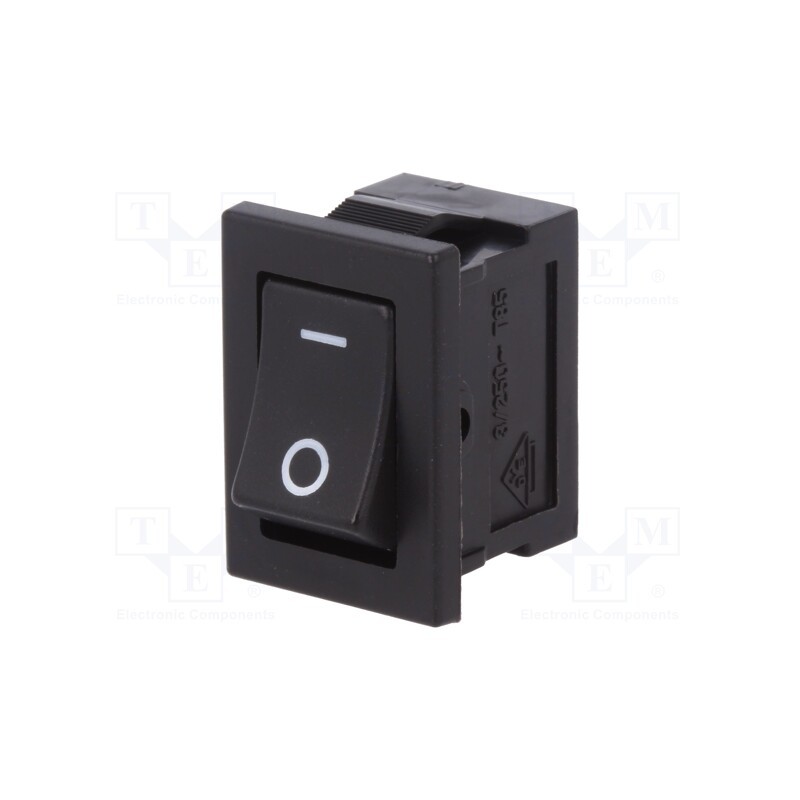 1 pcs x MIYAMA - DS-850K-S-IO-K - ROCKER, SPST, Pos: 2, ON-OFF, 3A/250VAC, black, none, Rcont max: 20mΩ