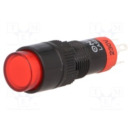 1 pcs x ONPOW - LAS3Y-11Z/230/R - Switch: push-button, Pos: 2, SPDT, 0.5A/250VAC, 1A/24VDC, ON-ON