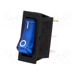 1 pcs x SCI - R13-91B-01-BBL-2D-N-2 - ROCKER, SPST, Pos: 2, ON-OFF, 10A/250VAC, blue, neon lamp, 250V, 50mΩ