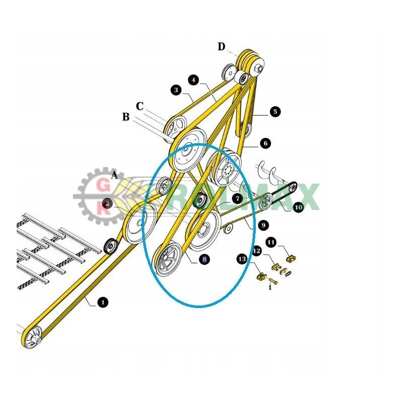 New Holland TC 89817250 running belt