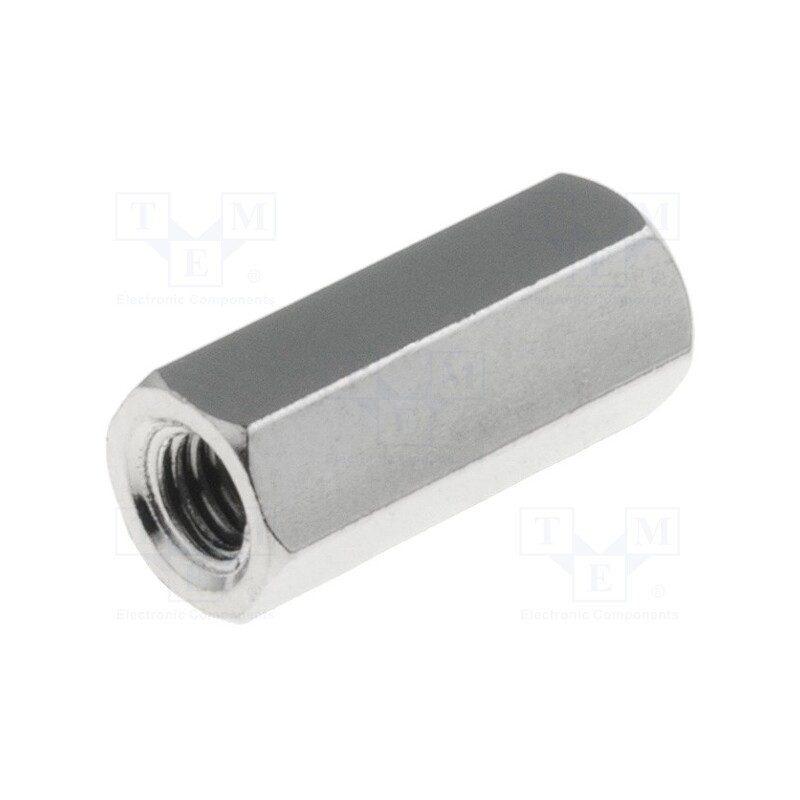 10 pcs x DREMEC - 113X12 - Screwed spacer sleeve, 12mm, Int.thread: M3, hexagonal, brass