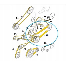 Toothed threshing belt new holland case 84817640 cnh