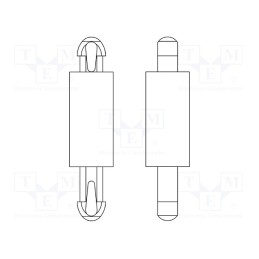10 pcs x DREMEC - 8G806V40101 - PCB distance, polyamide 66, L: 3mm, latch/latch, natural, UL94V-2