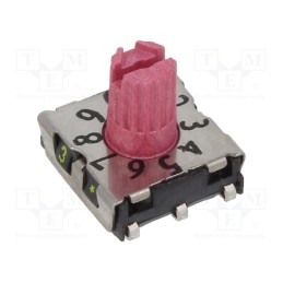 1 pcs x PTR HARTMANN - P25SMJ301 - Encoding switch, DEC/BCD, Pos: 10, SMD, Rcont max: 80mΩ, 7x7x2.5mm