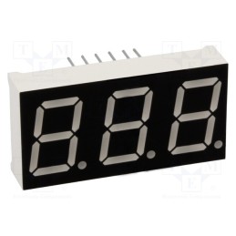 1 pcs x OPTO Plus LED - OPD-T5621LE-BW - Display: LED, 7-segment, 14.2mm, 0.56', No.char: 3, red, 60mcd
