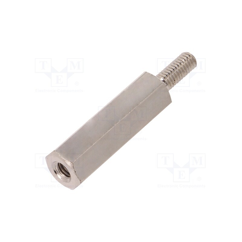 10 pcs x DREMEC - 215X20 - Screwed spacer sleeve, 20mm, Int.thread: M3, Ext.thread: M3, brass