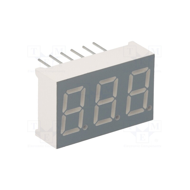 1 pcs x FORYARD - FYT-3631AUHR-21 - Display: LED, 7-segment, 9.2mm, 0.36', No.char: 3, red, 30÷60mcd