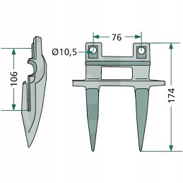 Bayonet for New Holland combine harvester 80379720