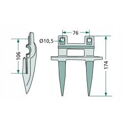 New Holland Case double header bayonet 80379720