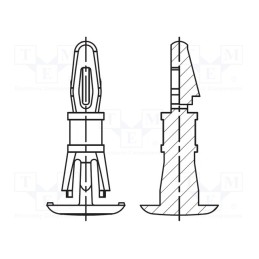 10 pcs x DREMEC - 8G820V40620 - Assembly stud, polyamide, L: 7.9mm, latch/latch, Ø2: 4.75mm