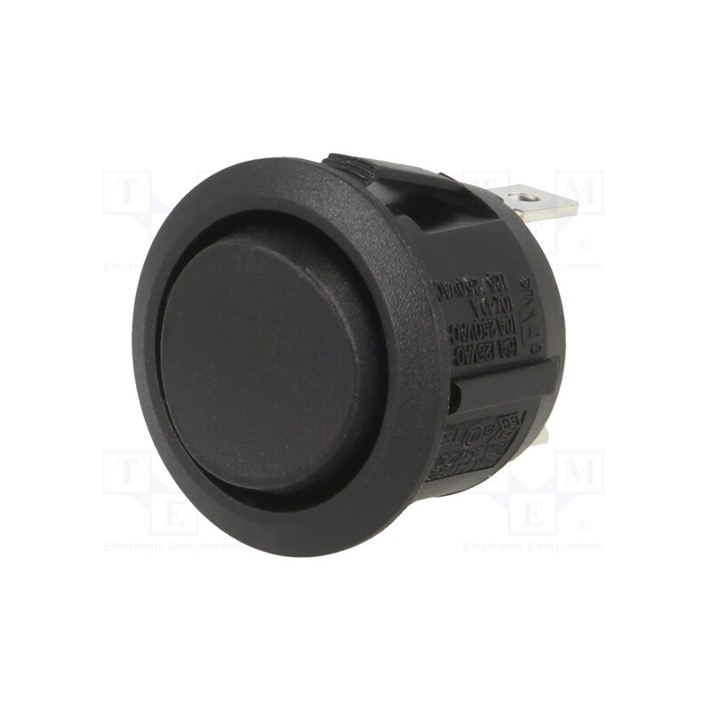 1 pcs x SWITCH COMPONENTS - RA1-1G-DC-2-B - ROCKER, SP3T, Pos: 3, (ON)-OFF-(ON), 10A/28VDC, black, none, UL94V-2