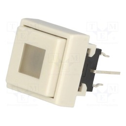 1 pcs x HIGHLY ELECTRIC - PB6135FBL-5 - Switch: keypad, Pos: 2, DPDT, 0.1A/30VDC, white, LED, white, THT, 1.5N