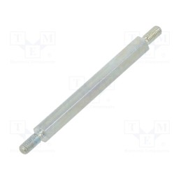 10 pcs x DREMEC - 4212X35 - Screwed spacer sleeve, 35mm, Ext.thread: M2,5, hexagonal, steel