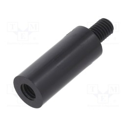 10 pcs x DREMEC - 288RDX23 - Screwed spacer sleeve, cylindrical, polyamide, M5, M5, 23mm, black