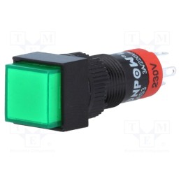 1 pcs x ONPOW - LAS3F-11Z/230/G - Switch: push-button, Pos: 2, SPDT, 0.5A/250VAC, 1A/24VDC, ON-ON