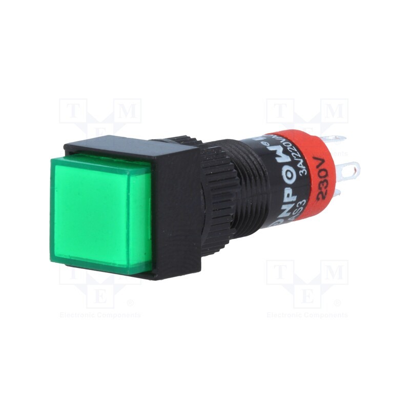 1 pcs x ONPOW - LAS3F-11Z/230/G - Switch: push-button, Pos: 2, SPDT, 0.5A/250VAC, 1A/24VDC, ON-ON