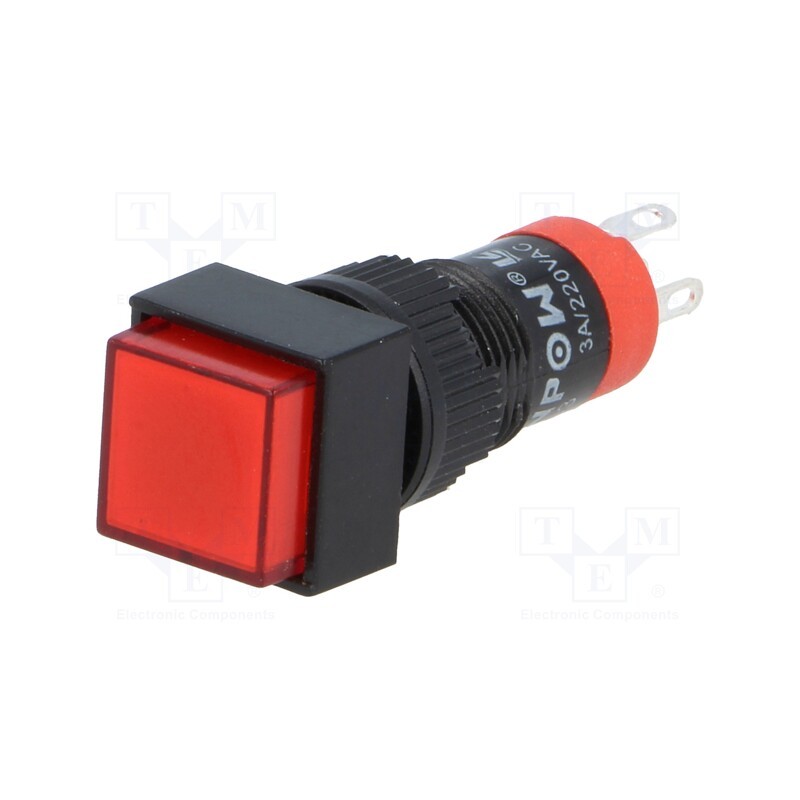 1 pcs x ONPOW - LAS3F-11Z/24/R - Switch: push-button, Pos: 2, SPDT, 0.5A/250VAC, 1A/24VDC, ON-ON