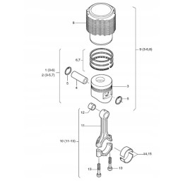 Hatz 1d41 piston complete std 01312410